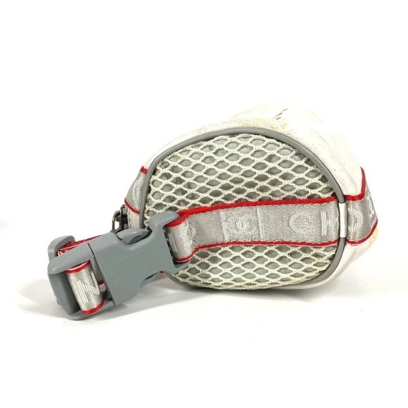 CHANEL Sports Logo mini Bag cylindrical pouch Shoulder Bag Nylon White/Red - Picture 3 of 12